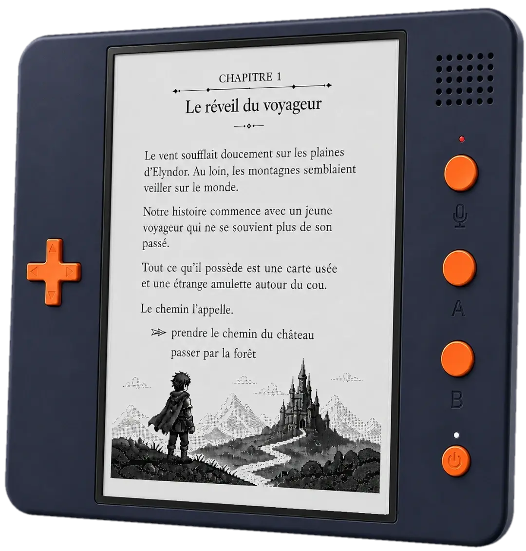 Nabojo, liseuse interactive pour enfants avec écran e-ink et pad de jeu